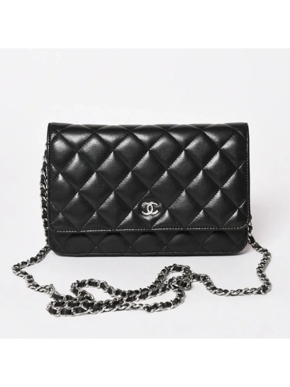 Chanel Timeless Classic Line Chain Wallet CC Logo Lambskin Shoulder Bag